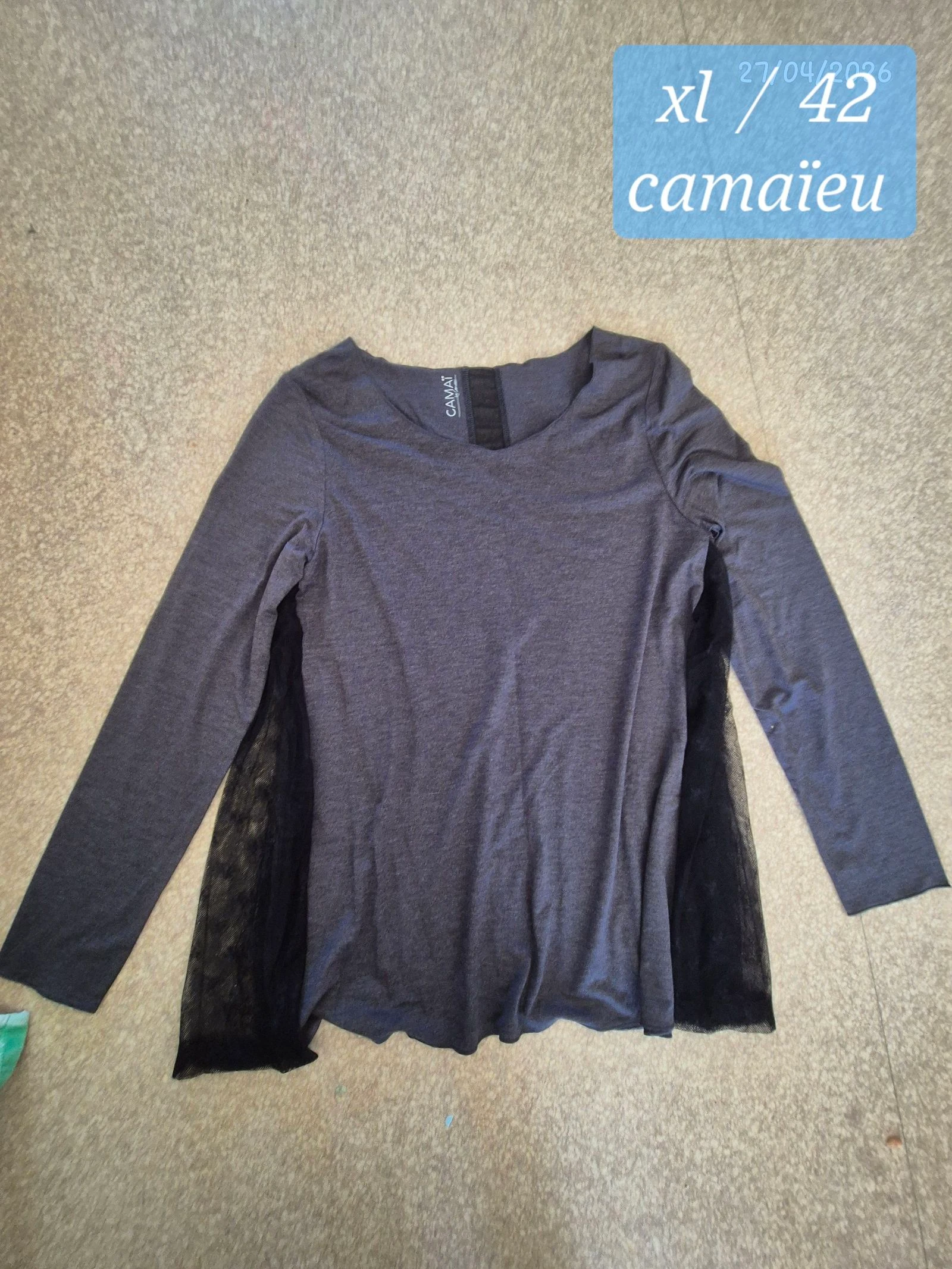 Top manches longues avec dentelle taille xl